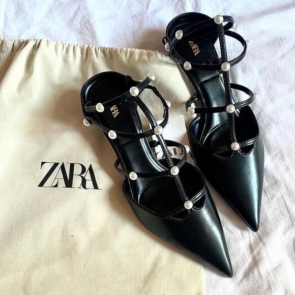 RARE!!! ZARA Strappy Embellished Heels NWT - Picture 15 of 16
